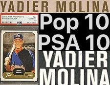 PSA 10 2002 Just Yadier Molina Prospects RC Johnson City Cardinals Low Pop SP PR
