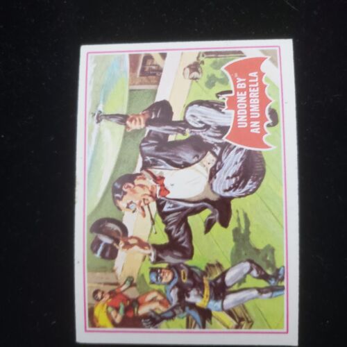 Original 1966 Topps Batman Red Bat Puzzle Back Card 30a Penguin - Picture 1 of 2
