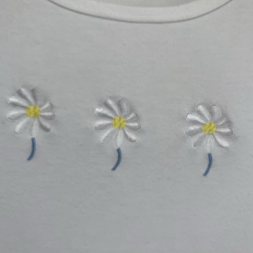 Woman’s Dress Size Medium Long White Sleeveless Embroidered Daisies - Picture 3 of 19