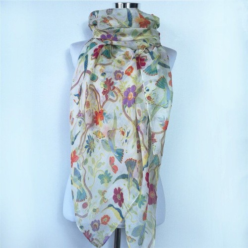 Women Bird Print Scarf Flower Long Scarves Autumn Winter Viscose Girl Shawl 1Pc - Picture 8 of 8