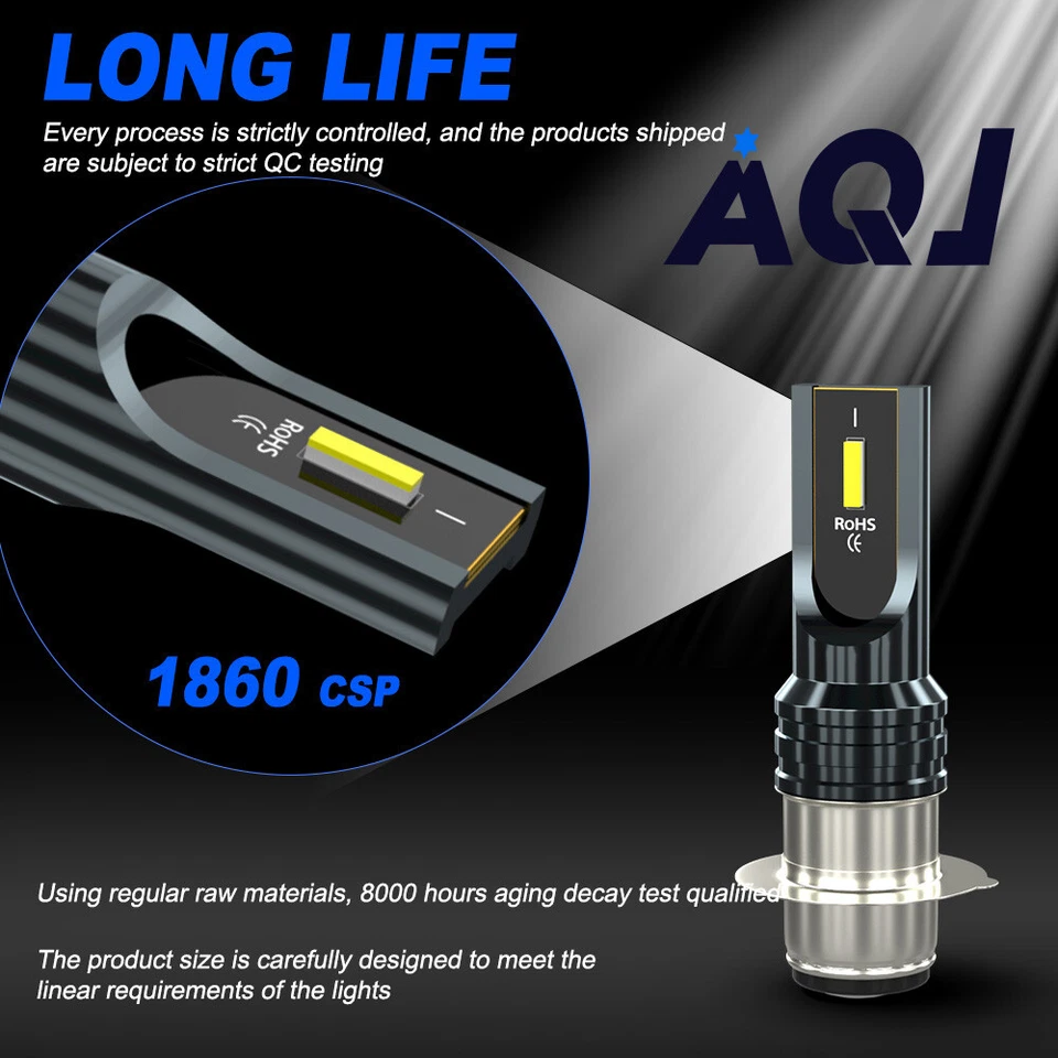 Para Kawasaki Mule 600 610 3000 3010 2x H6M 80W 6000k Faro LED Bombilla Blanca Foto 4 de 4