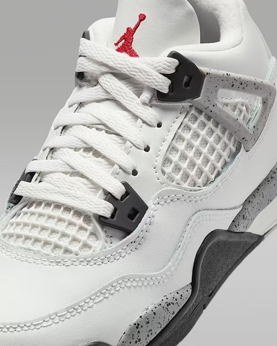 Nike Air Jordan Retro 4 IV Cement Grey 2025 OG White Preschool PS IB4388-100 - Picture 15 of 16