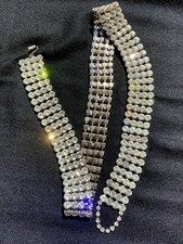 VINTAGE WHITE RHINESTONE BELT GOOD QUALITY