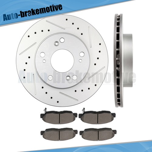 PARA HONDA CIVIC 2006-2011 TALADRO DELANTERO 2 PIEZAS DISCOS DE FRENO ROTORES 4 PIEZAS PASTILLAS CERÁMICAS - Imagen 6 de 12