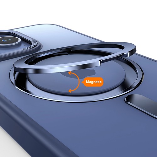 For iPhone 16 Pro Max 16e 15 14 13 12 11 Matte Mag Safe Case with Rotating Stand - Picture 8 of 17