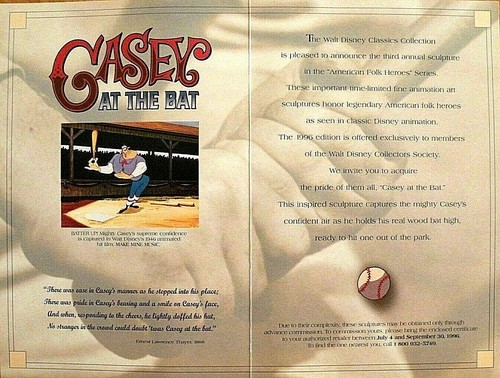 "Folleto de POSTAL de Disney 8 1/2' X 5 1/2" "CASEY At The BAT"" (WDCC) - Imagen 2 de 3