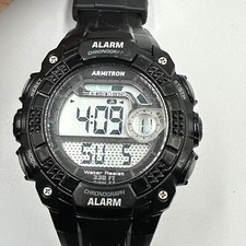 Armitron Watch Men Digital Chronograph Sports Black Resin Band 40/8209 Works
