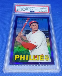 2016-Topps-Heritage-473-Chrome-Purple-Refractor-Maikel-Franco-PSA-10-GEM-MINT