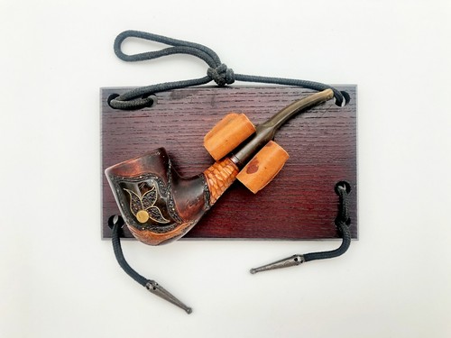 Smoking Pipe with Inlay on Pendant Vintage Smoking Device Collectible Souvenir - Picture 1 of 12