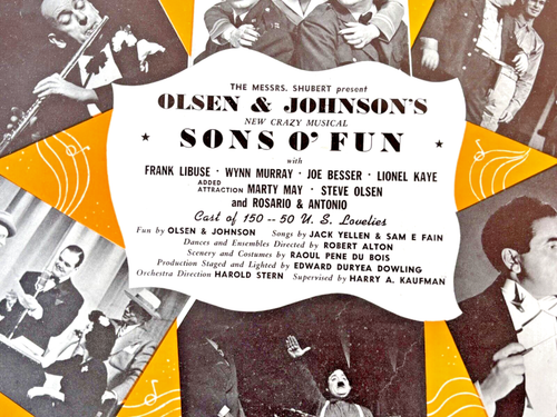 Sons O' Fun Souvenir Program OLSEN & JOHNSON 1941 Broadway Comedy Musical - Picture 3 of 3