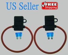2Pack 10Gauge Inline ATC Fuse Holder 15AMP Fuse With Cover New Car Truck Install