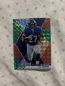 2020 Panini Mosaic Choice JK Dobbins RC Rookie Red and Green Prizm #223 *PWE*