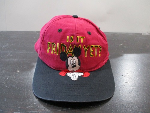 VINTAGE Disney Hat Cap Snap Back Red 