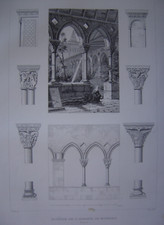 Grande gravure du Cloître de l' Abbaye Saint-Pierre de MOISSAC