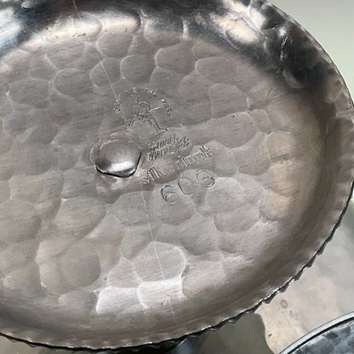 Continental Hammered Aluminum Compote with Lid Leaves & Rose - Picture 7 of 8