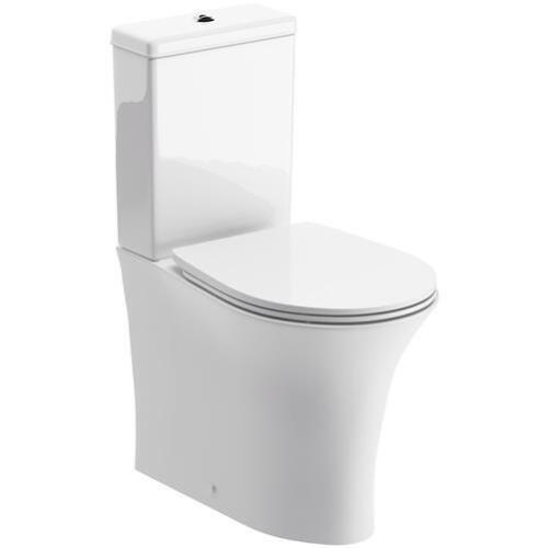 Indus Close Coupled Rimless Toilet & Push Button Cistern - Soft Close Seat