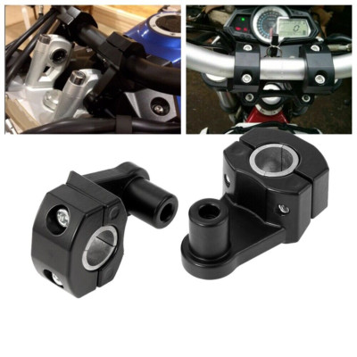 2PC Universal Motorcycle HandleBar Handle F at Bar Mount Clamps Riser 7/8'' 22mm