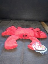 Ty Beanie Baby Digger the Crab (red version) Plush 8" Toy 1993