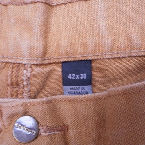 Carhartt Pants Men 42x30 Brown Duck Canvas Loose Fit Carpenter Trouser B11 BRN - Imagen 8 de 15