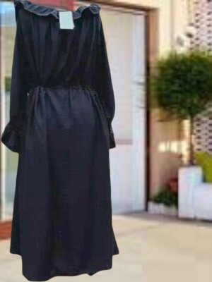 open lace back dress Off-shoulder dress with oversized bow detail main image 1