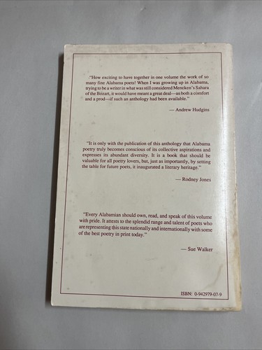 Alabama Poets : A Contemporary Anthology by Ralph Hammond (1990, Trade... - Foto 2 di 12