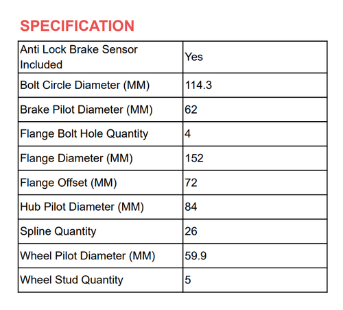 Rear Left or Right Wheel Bearing & Hub Assembly for Toyota Sienna 2011-2019 AWD - Picture 3 of 9