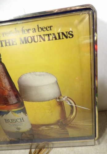 Vintage 1973 Busch Beer Head For The Mountains Lighted Sign - Picture 7 of 15