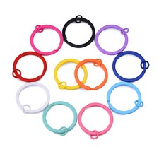 20Pc Split Keychain Rings Round Flat Key Holder with Open Jump Ring Color Random
