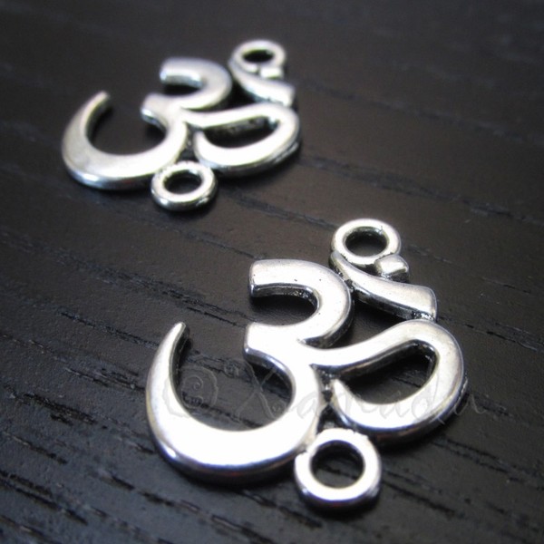 Alternate view of Aum Ohm Yoga 21mm Gold Plated Connector Charms C5120 10, 50pcs