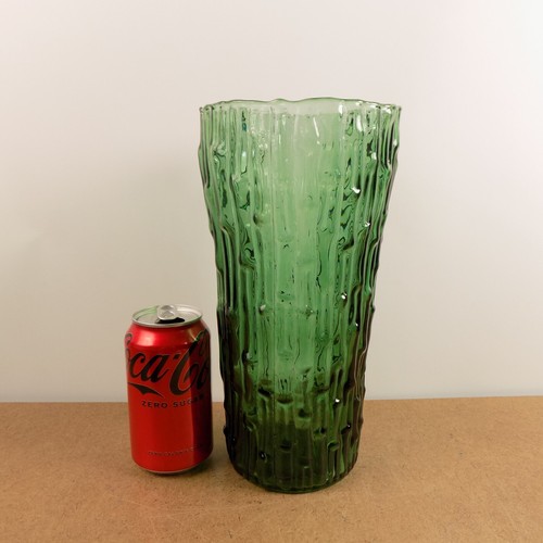 Imperial Glass Bambu Emerald Green Glass Vase 10.5" Tall VGC Bamboo Pattern - Picture 3 of 4