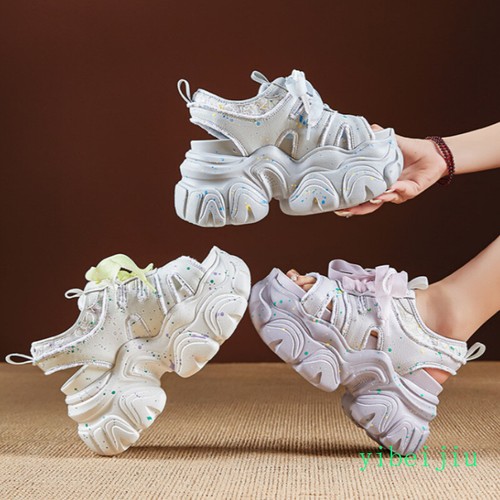 2025 Summer Women's Platform Wedge Heel Sport Sandals Peep Toe Roman Shoes Beach - Picture 3 of 5