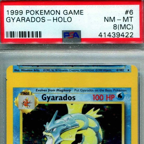 Double Gyarados Miscut Error Base Set 6/102 PSA 8 (MC) - Picture 2 of 2
