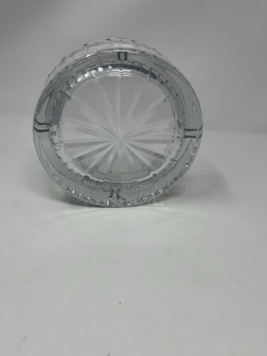 Heavy Cut Art Glass or Crystal Ashtray Dish Star Sun Burst Rays - Picture 6 of 8