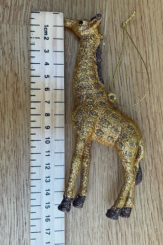 Luxury Gisela Graham Gold Glitter Giraffe Christmas Decoration - Picture 14 of 14