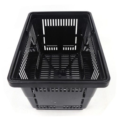 12 PCS Black Plastic Shopping Basket for Market Grocery Retail Store w/ Handles - Picture 9 of 10