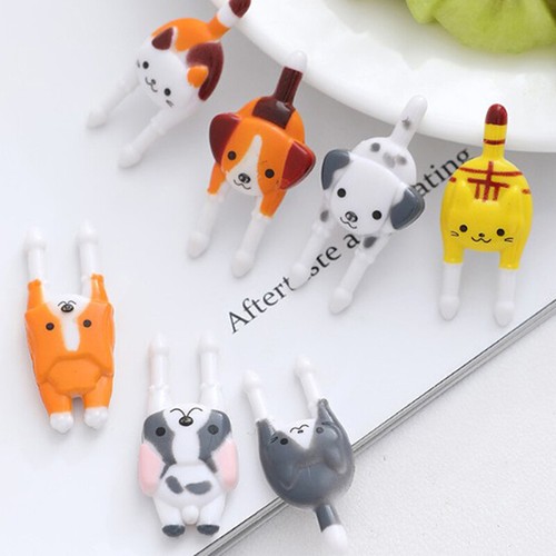 7Pcs/set Cute Mini Animal Cartoon Food Picks Children Snack Food Fruit Forks - Picture 5 of 12