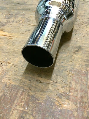 小物 EDDIE BAUER muffler 80s usa PANHEAD STYLE MUFFLER Chrome 1-3/4 Harley FLH Shovelhead