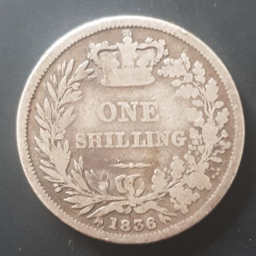 1836 William IV Shilling Silver Coin - Zdjęcie 1 z 2