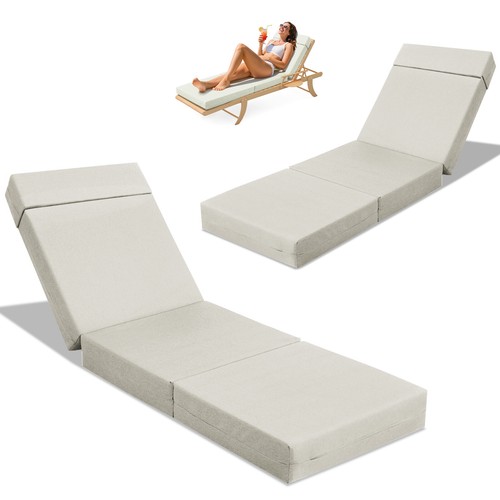Chaise Lounge Cushions Set of Extra Thick Lounge Chair Cushion with Cover - Picture 11 of 26