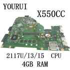X550Cc For Asus X550C X550Cl X552C Y581C R510C Motherboard 2117U/I3/I5 4Gb Uma