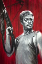 The Walking Dead Daryl Painting Artwork Stretched Canvas Giclee Print