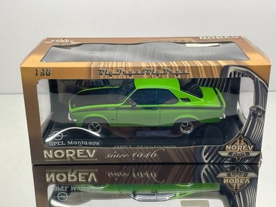 NOREV 183630 OPEL MANTA GT/E 1975 -GREEN + BLACK 1:18- GOOD IN BOX