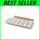 12 Round Agnolotti Ravioli Mold with Solid Wood Pin - Handmade Italian Quality