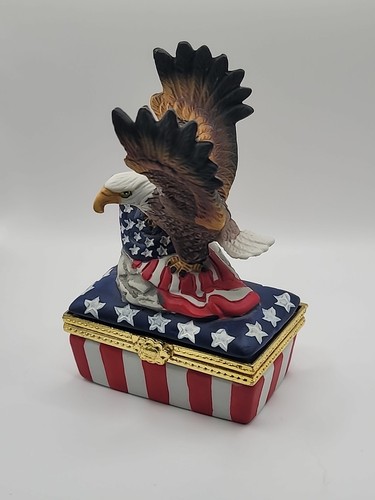 Beautiful Patriotic Porcelain Trinket Box  - Picture 6 of 6