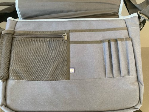 Vintage Quicksilver Cross Body Messenger Bag Blue Padded Adjustable Y2K - Picture 9 of 18
