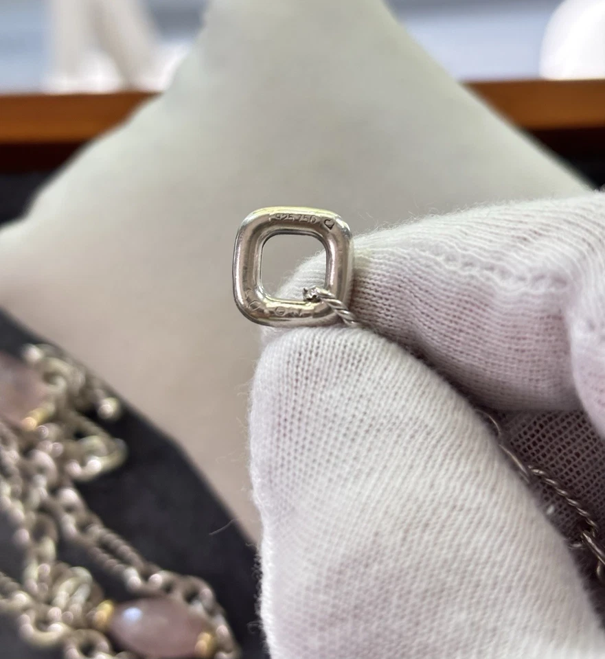 Collar Estación Cuarzo Rosa Joux Oro 925 y 18k David Yurman 34"  Foto 3 de 4