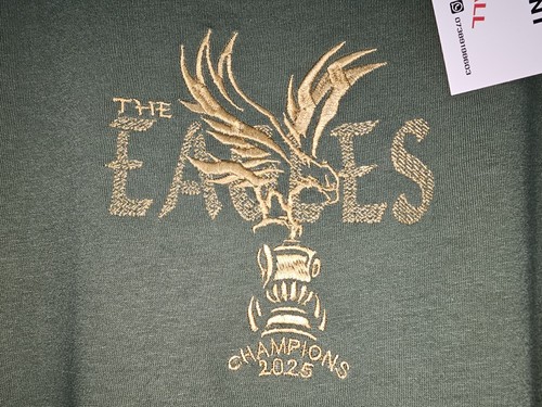 Crystal Palace Fa Cup win themed’ embroidered T-shirt Khaki - Picture 3 of 12