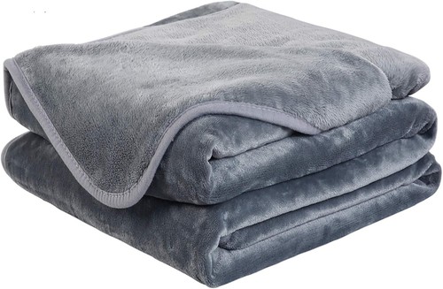 Manta tamaño queen suave para todas las estaciones cálida microfelpa polar 90x90 sofá gris oscuro - Imagen 19 de 35