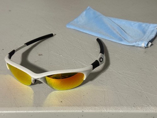 Oakley Half Jacket 1.0 Glitter white w/ Fire Irid Lens & black socks! CUSTOM