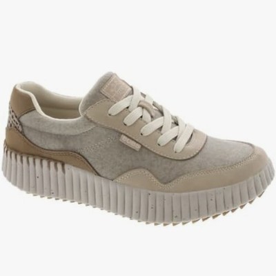 Skechers Bobs Vista Cushy Sneakers Size 11 EU 41 Natural Cream Lace Up Platform